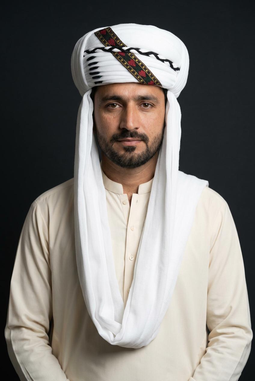White Balochi Dastar | Traditional Pagri / Pag Turban