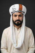 White Embriodered Balochi Dastar | Traditional Pagri / Pag Turban