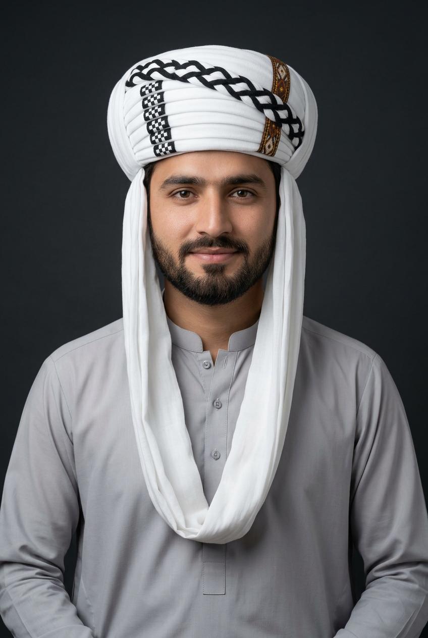 White Balochi Dastar | Traditional Pagri / Pag Turban