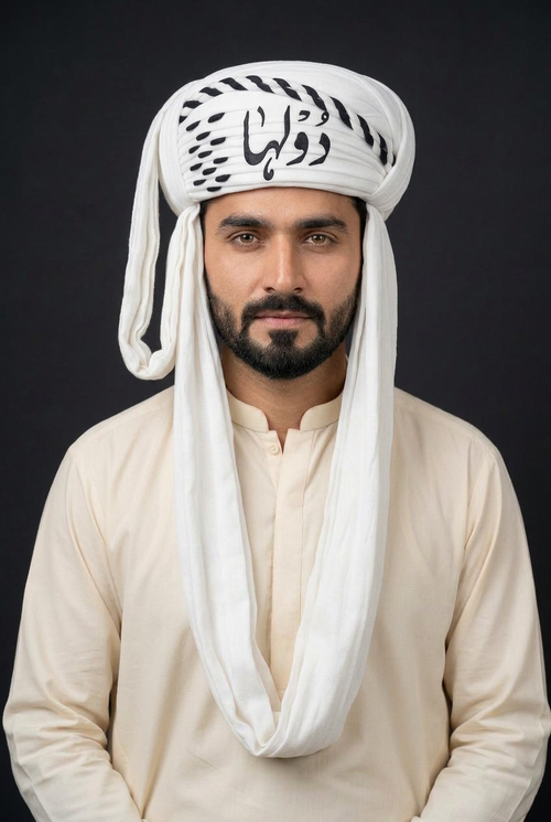 Dulha Urdu calligraphy Balochi dastar design visualization