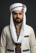 White Balochi waistcoat